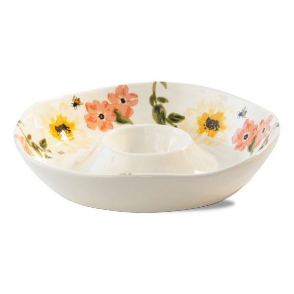 Picture of bee floral chip and dip - multi