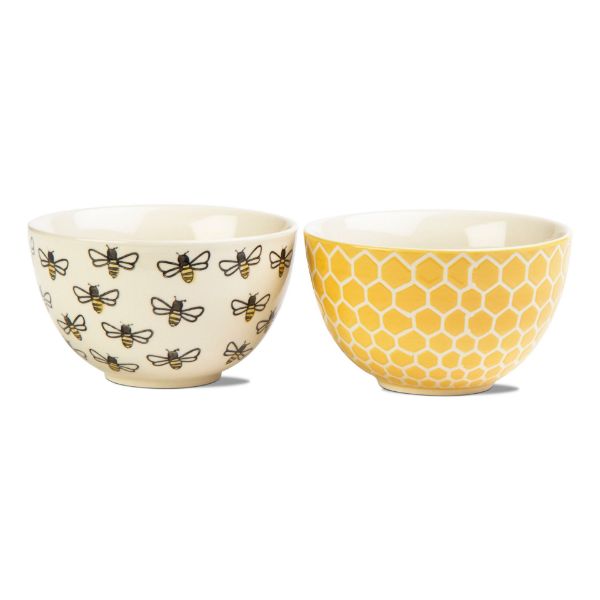 Picture of honeybee stamp snack bowl assortment of 2 - black, multi