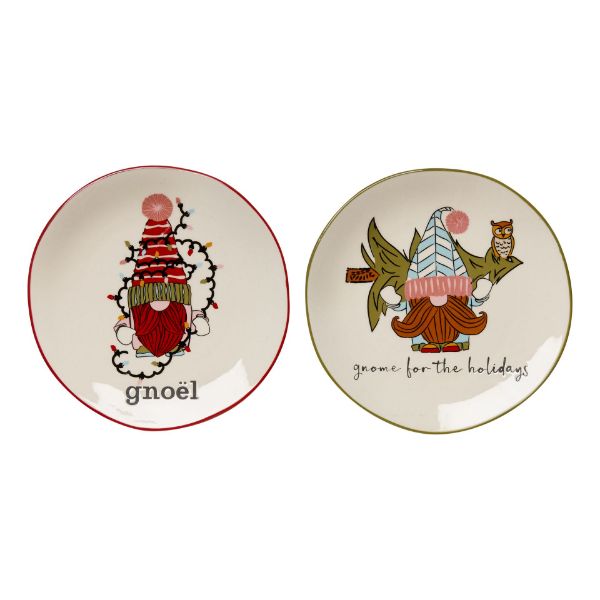 Picture of holiday gnome appetizer plate assortment of 2 - multi