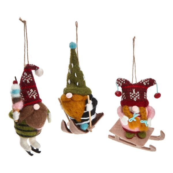 Picture of sporty gnomies ornament assortment of 3 - multi