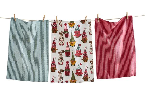 Picture of hanging with my gnomies dishtowel set of 3 - multi