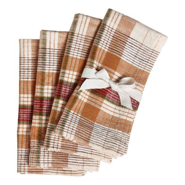 Picture of eva slub weave plaid napkin set of 4 - multi