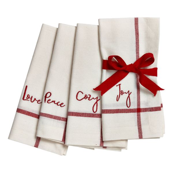 Picture of embroidered napkin set of 4 - multi