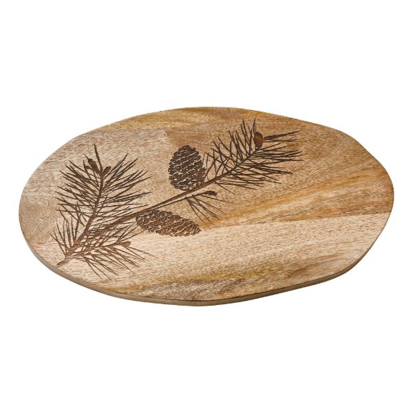 Picture of pinecone sprig mango board - natural