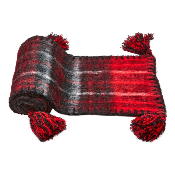 Picture of snowmass tassled mohair runner - red, multi