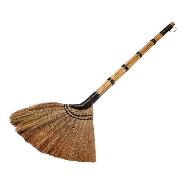 Picture of artisan natural broom decor large - black, multi