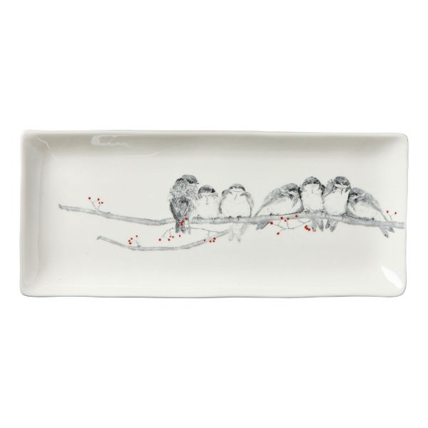 Picture of winter sketches bird platter - multi