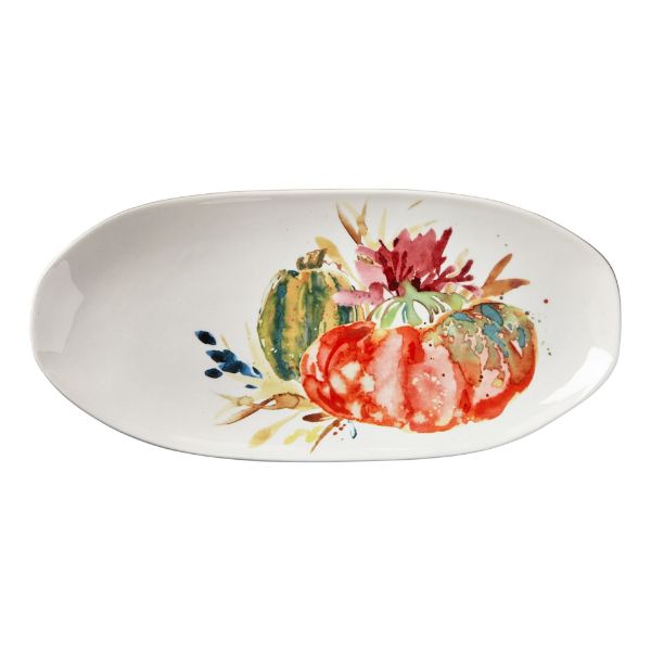 Picture of autumn botanical oval platter - multi
