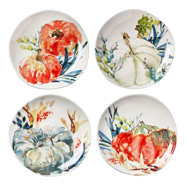 Picture of autumn botanical appetizer plate assortment of 4 - multi