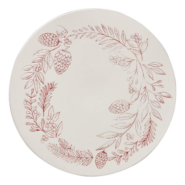 Picture of tis season wreath cake plate - red