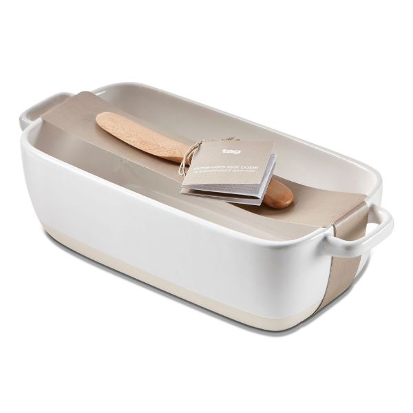 Picture of loaf baker and spreader set of 2 - white