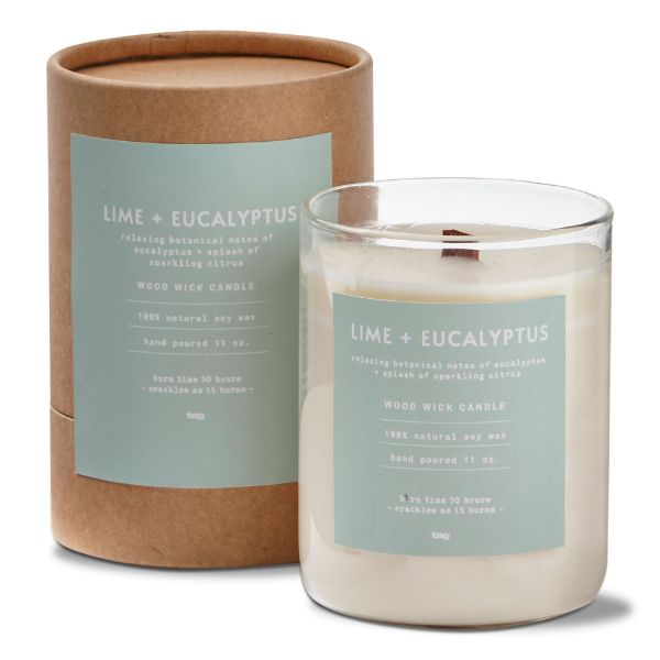 Picture of lime and eucalyptus fragrant candle - ivory