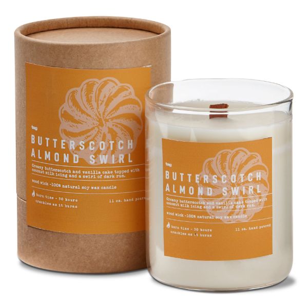 Picture of butterscotch and almond fragrant candle - ivory