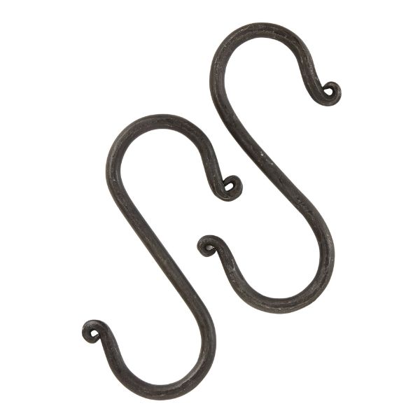 Picture of hand forged s hook set of 2 - black