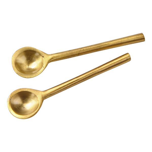 Picture of small brass spoon set of 2 - brass