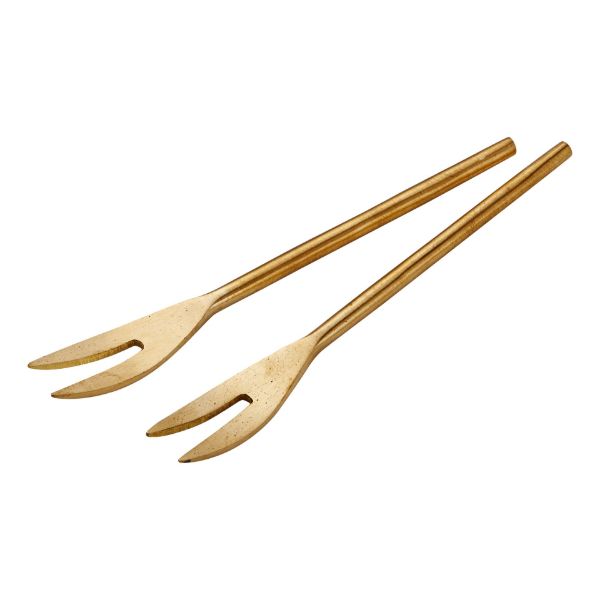 Picture of brass appetizer fork set of 2 - brass