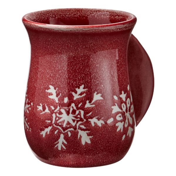 Picture of snowflake handwarmer mug - red