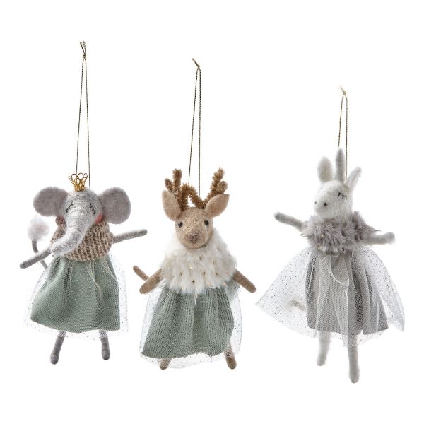 Picture of glam animals ornaments assortment of 3 - multi