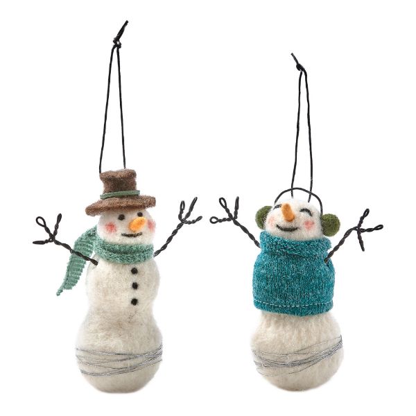 Picture of snowman ornaments assortment of 2 - multi