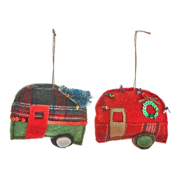 Picture of holiday camper ornament assortment of 2 - multi