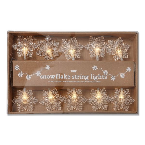 Picture of snowflake string lights - white, multi