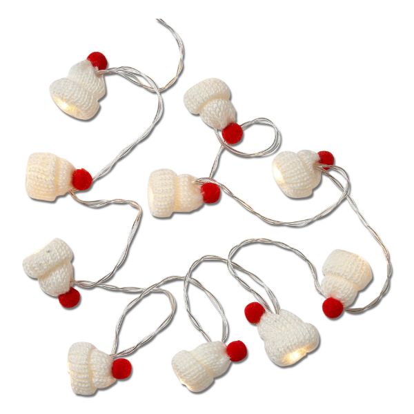 Picture of knit hat string lights - white, multi