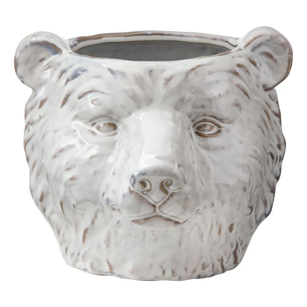 Picture of bear planter - white