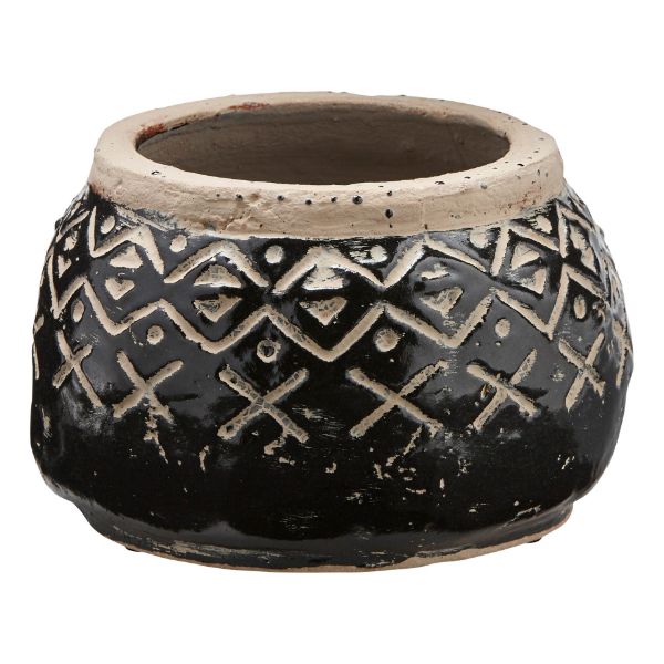 Picture of valley carved planter - black, multi