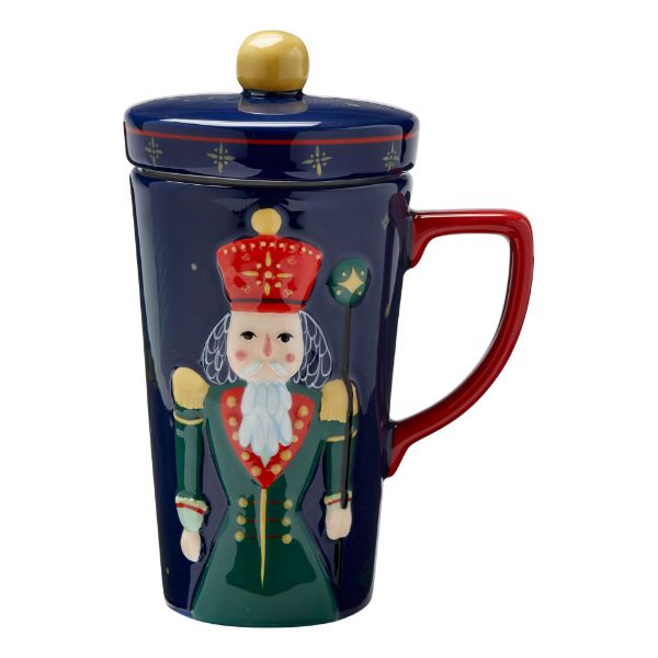 Picture of navy nutcracker mug with lid - navy