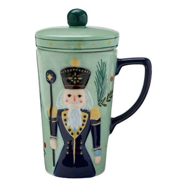 Picture of mint nutcracker mug with lid - light green