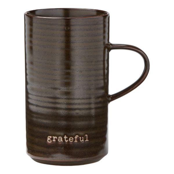 Picture of grateful tall mug - brown