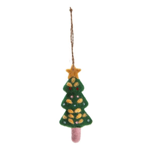 Picture of holiday handcraftd felt tree ornament - multi
