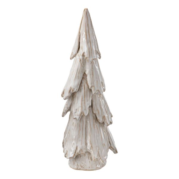 Picture of pine snowy tree decor - white