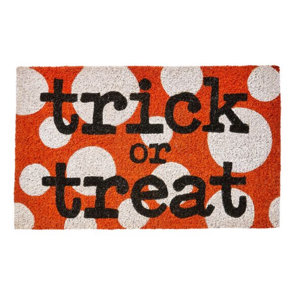 Picture of trick or treat rubber backed mat - multi