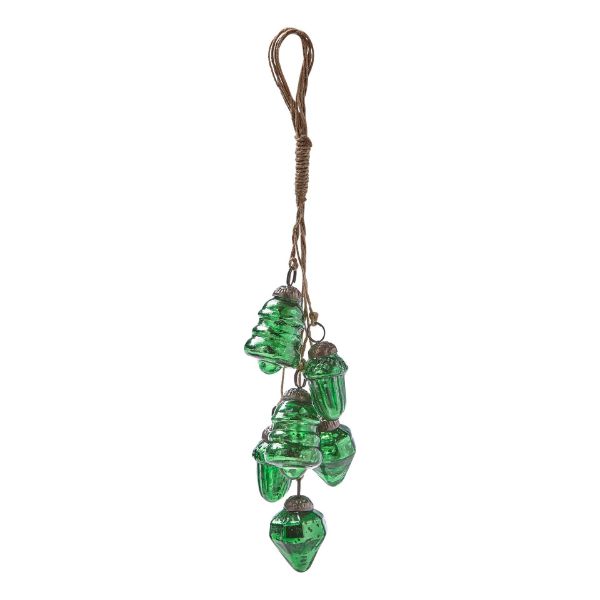 Picture of festive tree and corn ornament cluster - green