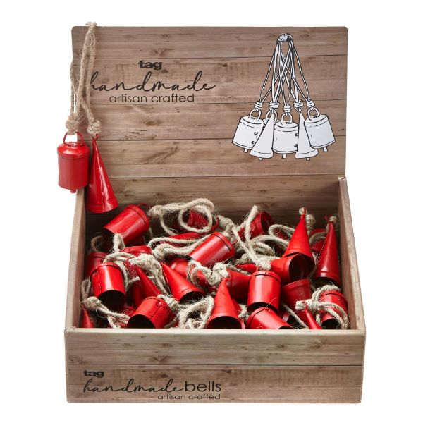 Picture of mini hanging bells assortment of 48 cdu - red