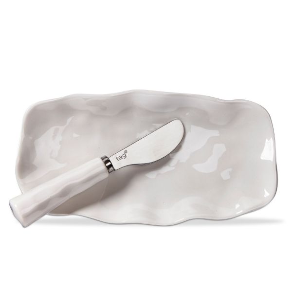 Picture of formoso butter dish spreader set of 2 - white