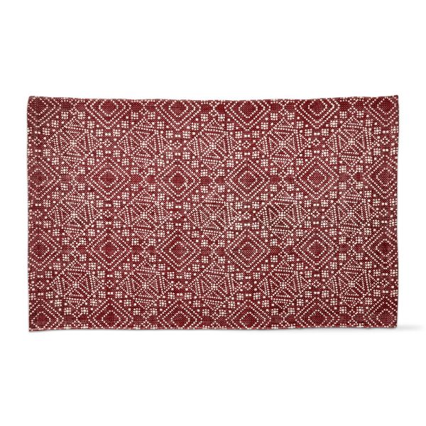 Picture of earth geo rug - burgundy