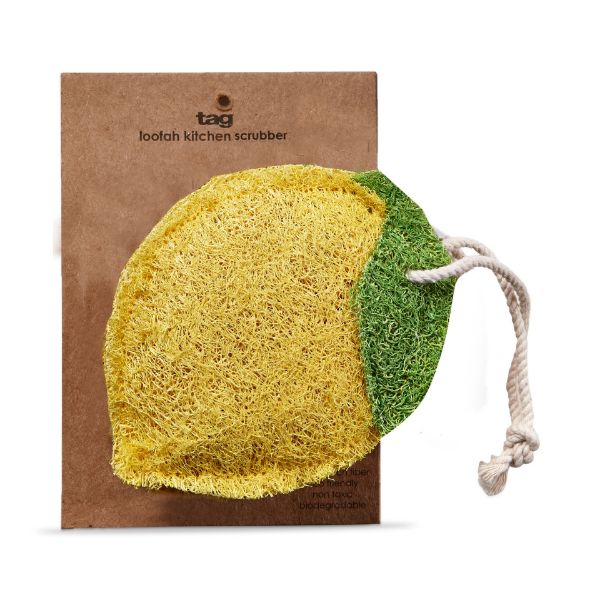 Picture of lemon loofah kitchen scrubber - yellow