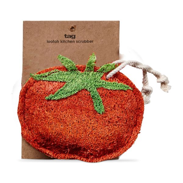 Picture of tomato loofah scrubber - orange, multi
