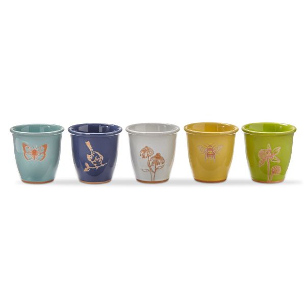 Picture of menagerie herb pots assortment of 5 - multi
