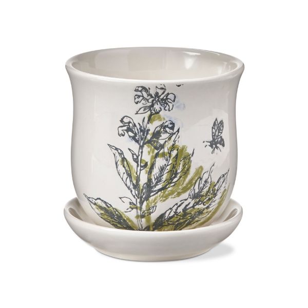 Picture of sage planter with saucer set - multi