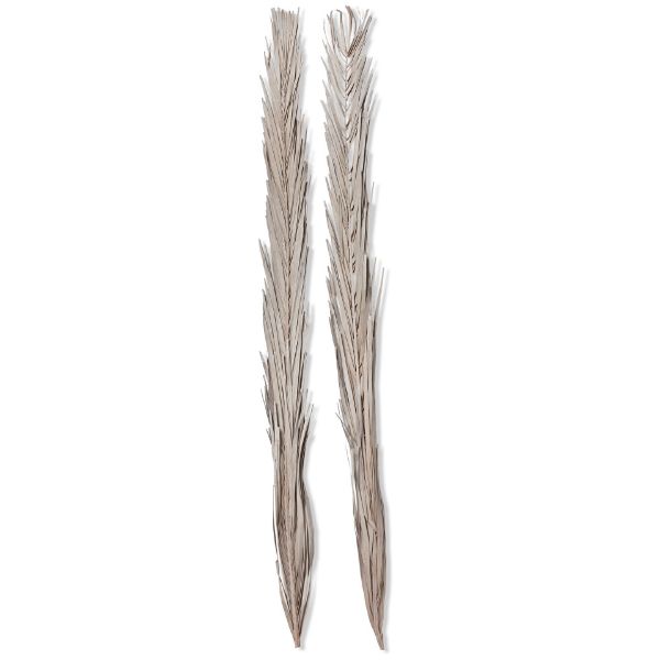 Picture of khajur leaves set of 2 - gray