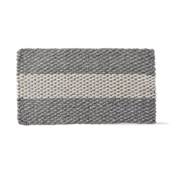 Picture of handwoven doormat grey striped - gray, multi