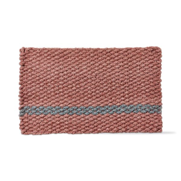 Picture of handwoven doormat blush striped - blush