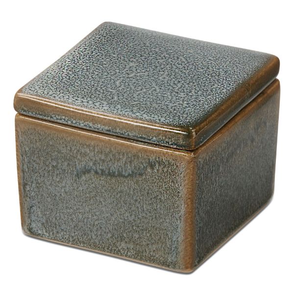 Picture of decorative stoneware box small - blue