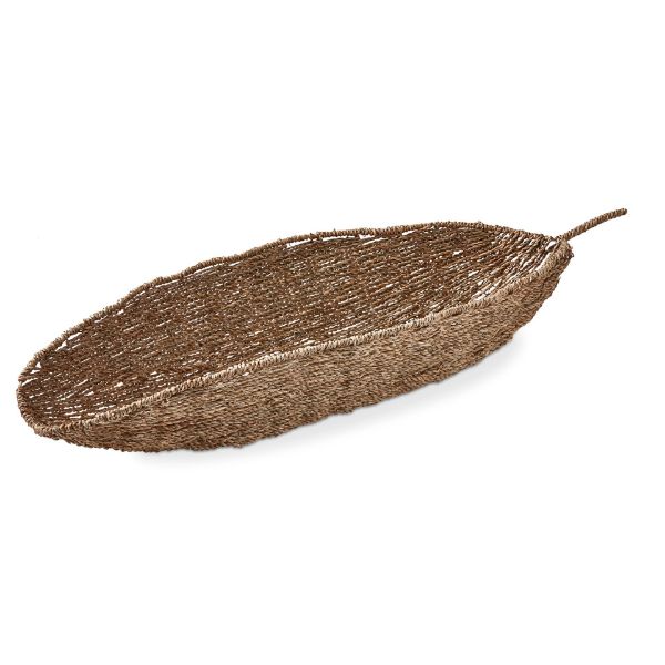 Picture of seagrass leaf decorative bowl - natural