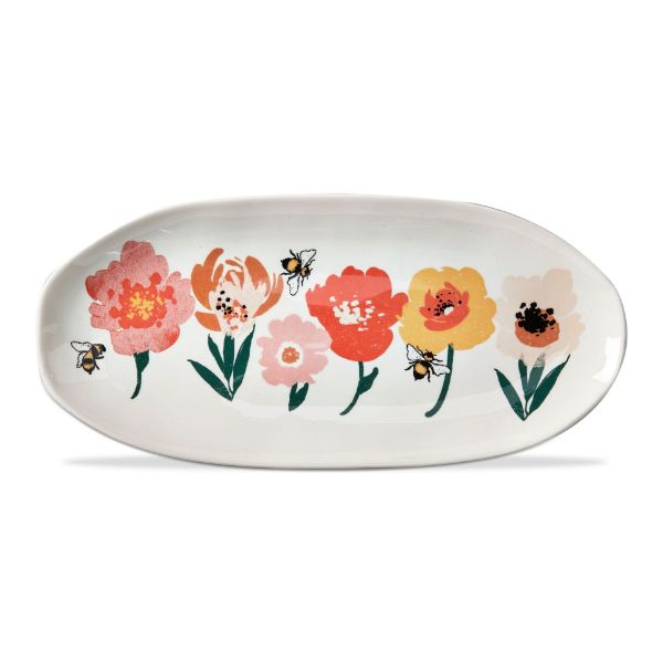 Picture of bee blossom oval platter - multi