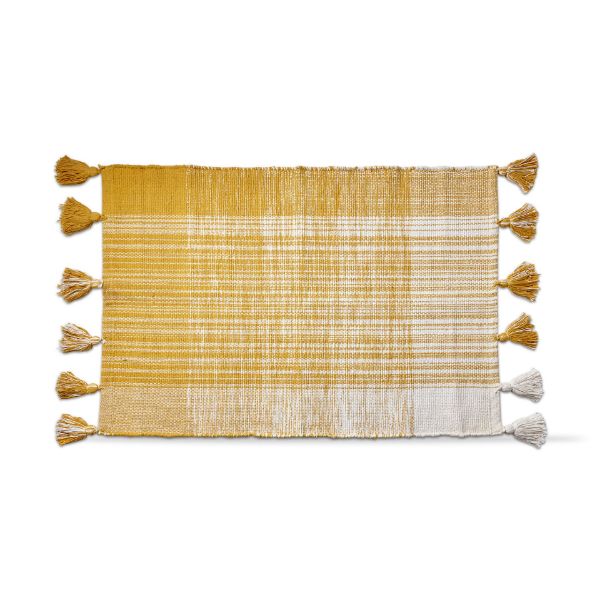 Picture of tassel plaid rug - yellow