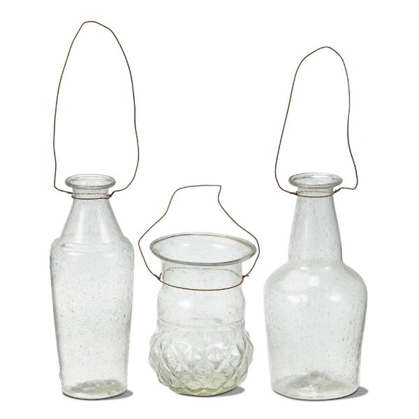 Picture of clarity vase with handle assortment of 3 - clear
